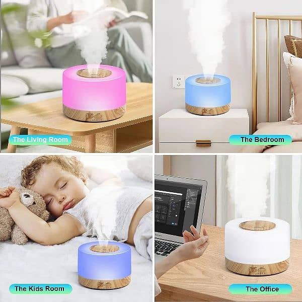 Imported UK LED 12w Aroma Humidifier 700ml Quiet, Timing, Colorful, 9