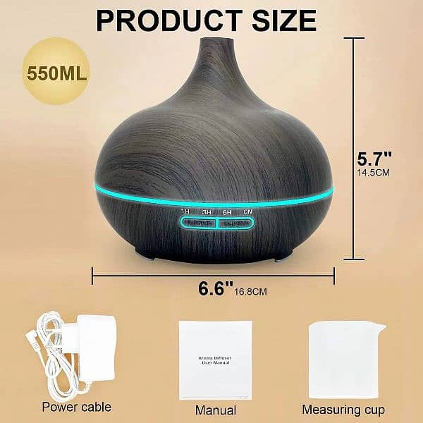 Imported UK LED 12w Aroma Humidifier 700ml Quiet, Timing, Colorful, 13