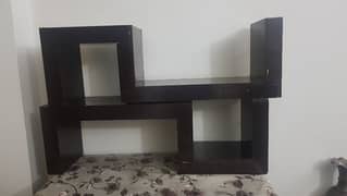 Custom-made Pair of S-shaped shelves in pure wood