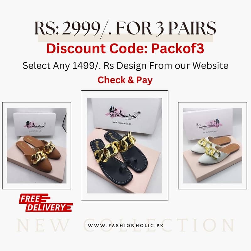 Chappals | Sandals | Pumps | Rs: 2999/. For 3 Pairs With Free Delivery 3