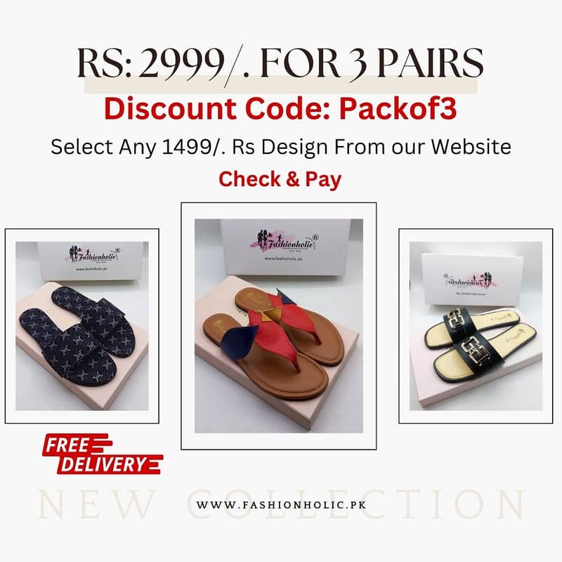 Chappals | Sandals | Pumps | Rs: 2999/. For 3 Pairs With Free Delivery 6