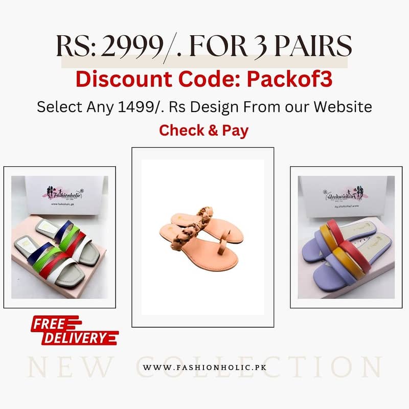 Chappals | Sandals | Pumps | Rs: 2999/. For 3 Pairs With Free Delivery 15