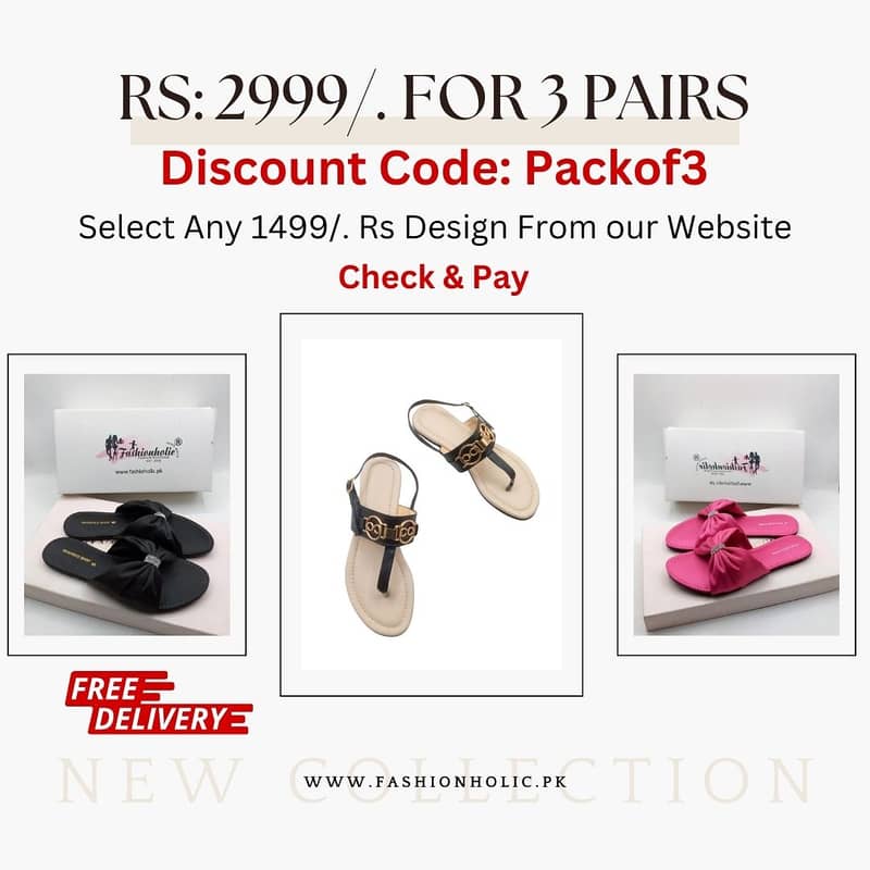 Chappals | Sandals | Pumps | Rs: 2999/. For 3 Pairs With Free Delivery 18