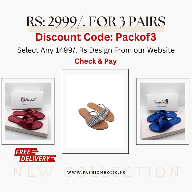Chappals | Sandals | Pumps | Rs: 2999/. For 3 Pairs With Free Delivery 19
