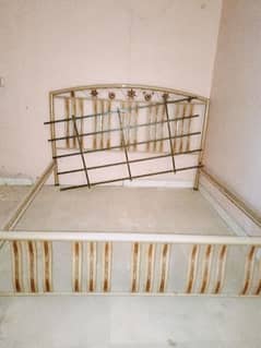 Iron bed with mattress