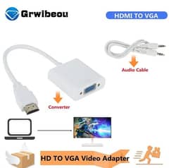 Hdmi to vga adapter  full hd audio supported 0