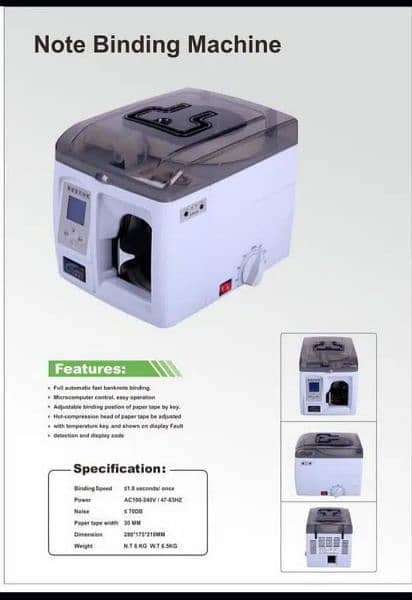 Cash Note Currency Binding Machine Brand New 5