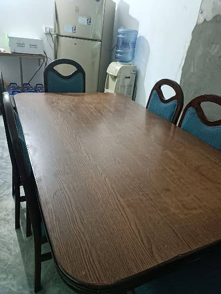 wooden  Dinning table with 6 chairs 1