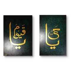 Set of 2 calligraphy paintings