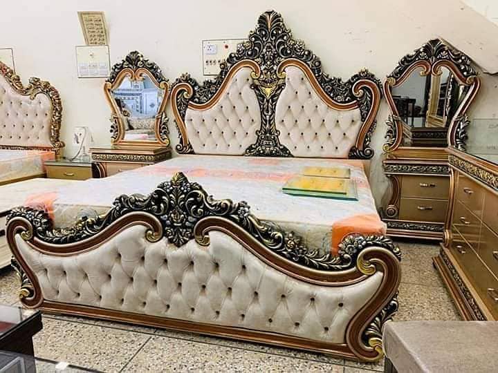 bed set/side tables/wardrobe/wooden bed dressing/almari/showcase 0