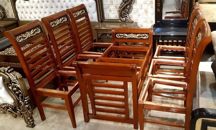 dining table/wooden chairs/6 chairs dining set/wooden round table 6