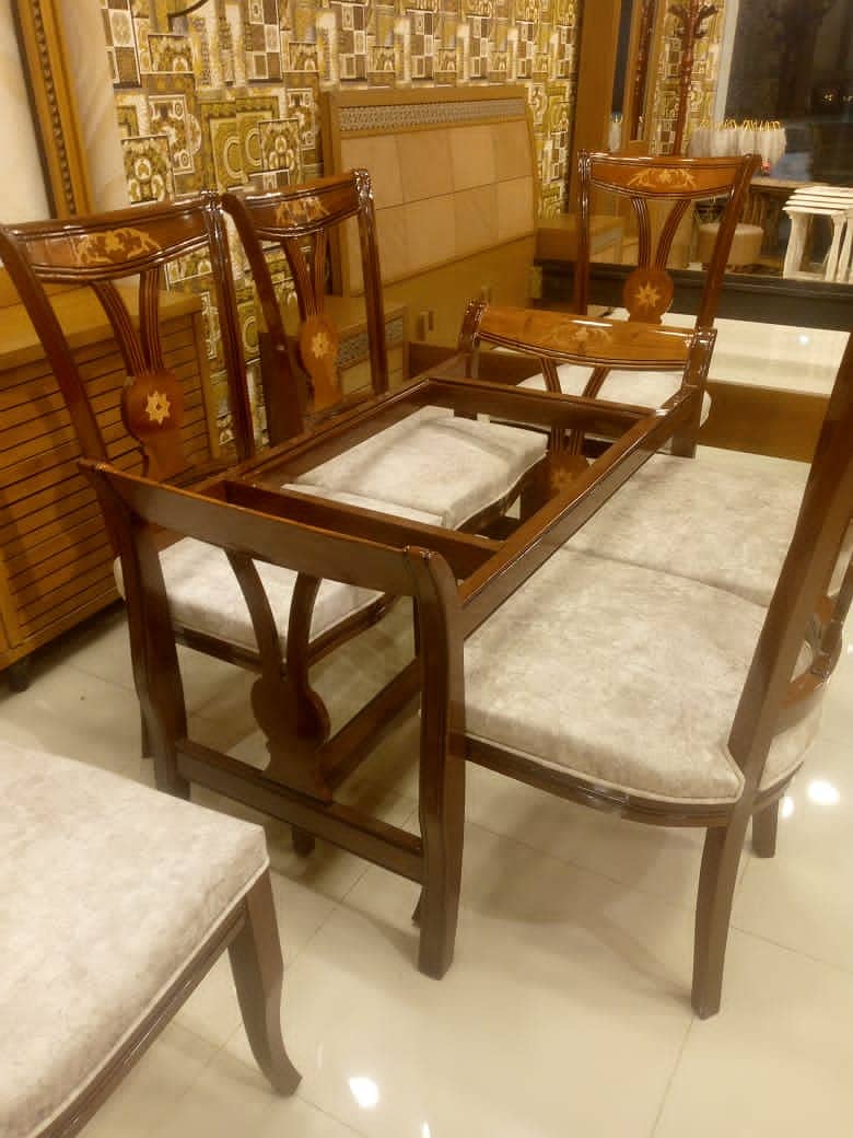 dining table/wooden chairs/6 chairs dining set/wooden round table 5