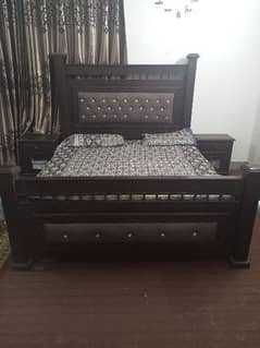 2nd hand wooden king bed set urgent sale all in one