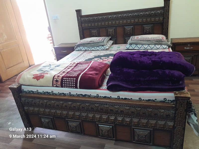 double king sized pure wood bed 1