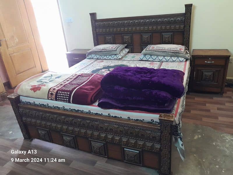 double king sized pure wood bed 3