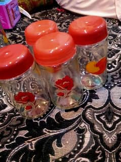 4 Glass Jar Food container