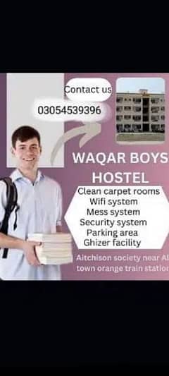 Waqar Boys Hostel rooms for rent With all Facilities. .