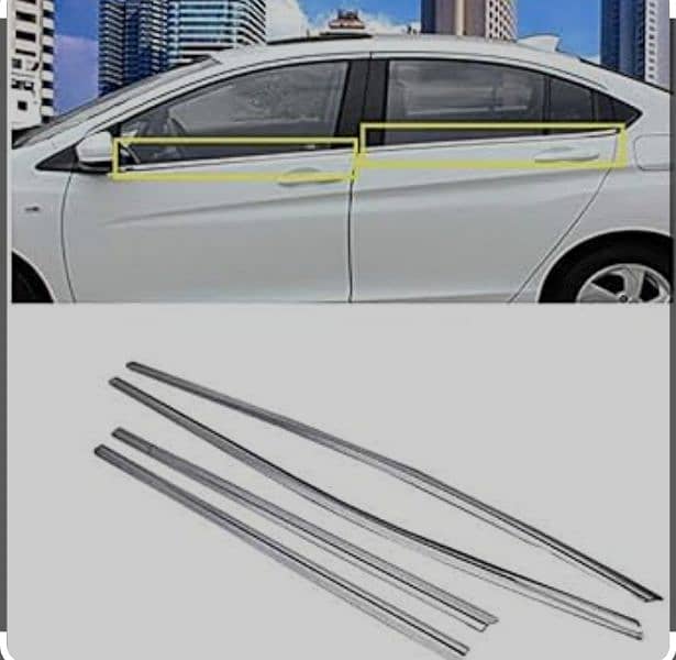 Honda City Window Chrome Garnish Steel Patti 4pcs 1