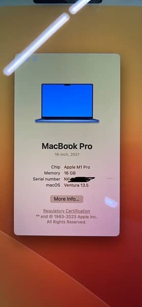 Macbook Pro M1 Pro 16 inch 2