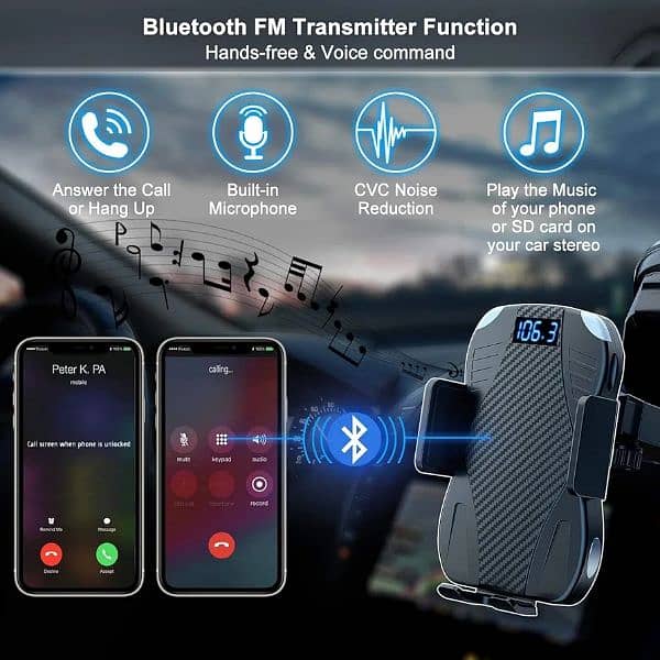 ENSFOUY WIRELESS CAR CHARGER BT FM TRANSMITTER 1