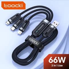 Toocki 3in1 Micro USB Type C Cable 66W Fast Charging Cable 0