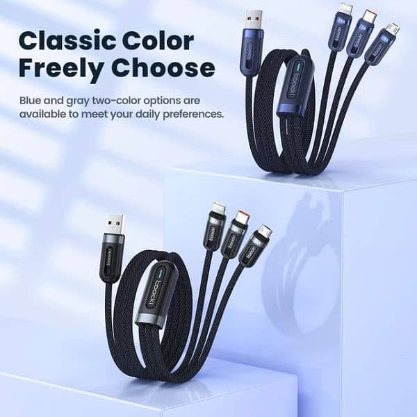 Toocki 3in1 Micro USB Type C Cable 66W Fast Charging Cable 2