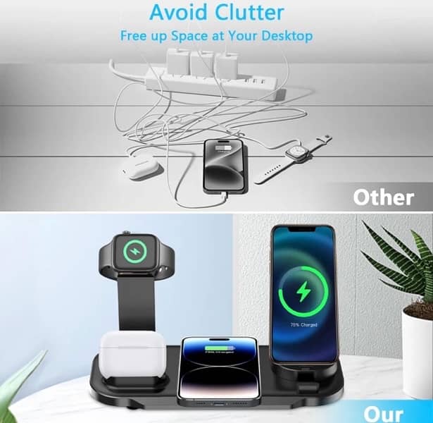 7 in 1 30w Rotate Wireless charger stand 5