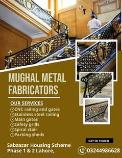 Main gates/ CNC railing for stairs and balcony Fiberglass works/ park