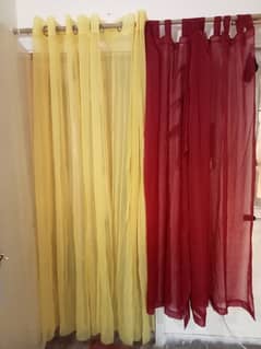 red n yellow curtains hai 4 pcs