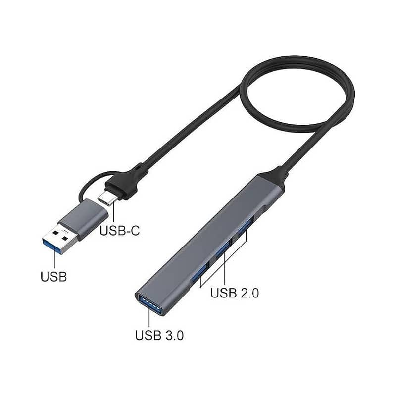 Onten USB+Type C To 4-Port USB Hub UCA9701 1