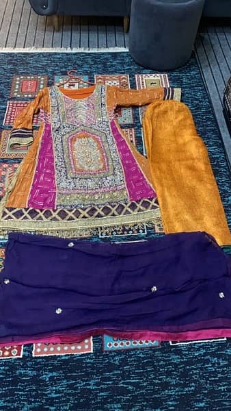 imbroided dress with mukaish kaliya 3