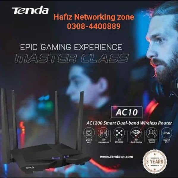 Tenda Ac6  Gameing wifi Router Ac1200 Dual band Gigabyte 5Ghz 6