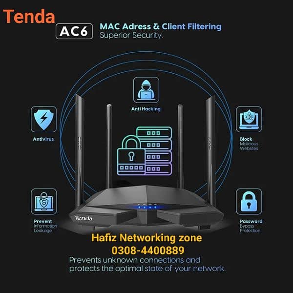 Tenda Ac6  Gameing wifi Router Ac1200 Dual band Gigabyte 5Ghz 0