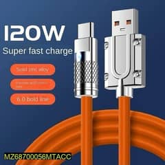 Fiber Type C-Mobile Fast Charging Cable 120W