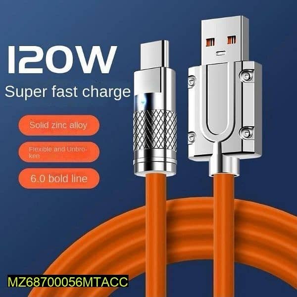 Fiber Type C-Mobile Fast Charging Cable 120W 0
