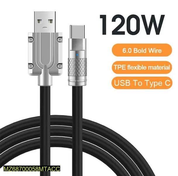 Fiber Type C-Mobile Fast Charging Cable 120W 2