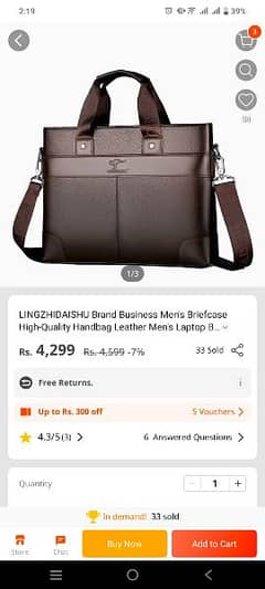 Branded Laptop Bag Brown Colour  original Leather