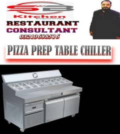 Commercial Pizza prep table under counter chiller / Pizza oven China