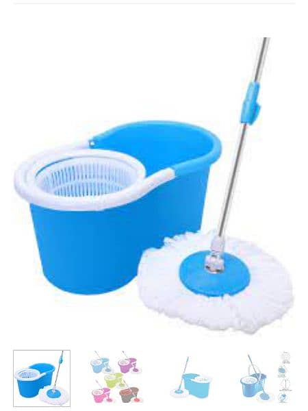 360 Degree Microfiber Spin Mop |  Toilet Brush With Stand 1