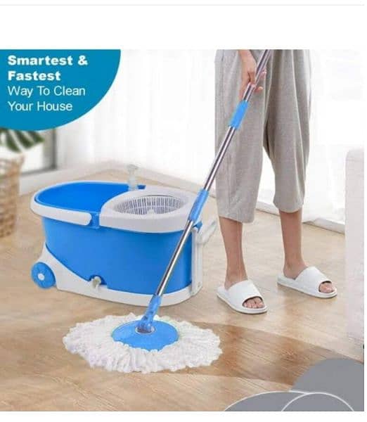 360 Degree Microfiber Spin Mop |  Toilet Brush With Stand 6