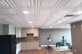 False ceiling | wallpaper | wood floor | wall panel | Gypsum False 5