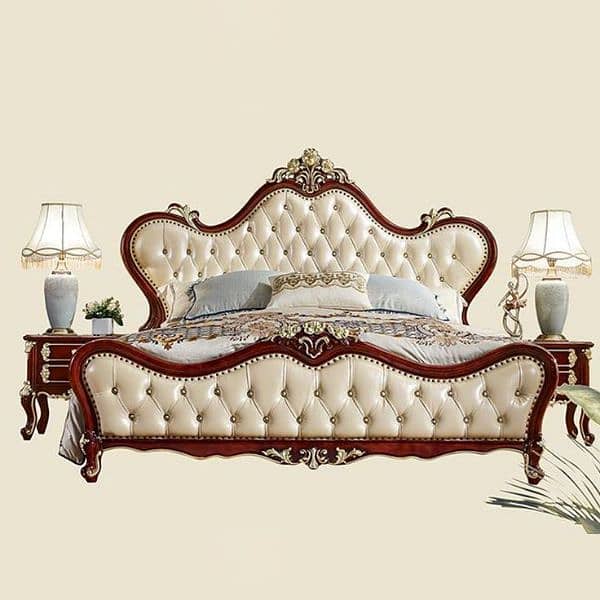 bed set, double bed, king size bed set, bedroom furniture, bridal set 1