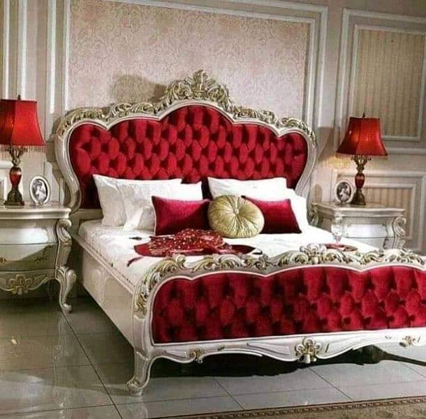 bed set, double bed, king size bed set, bedroom furniture, bridal set 9