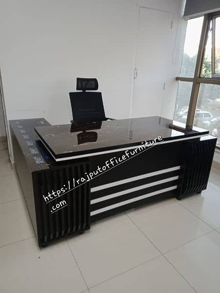 Executive Office Table | L shape Office Table | Superglass Table 7