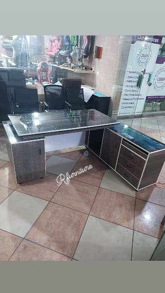Executive Office Table | L shape Office Table | Superglass Table 13