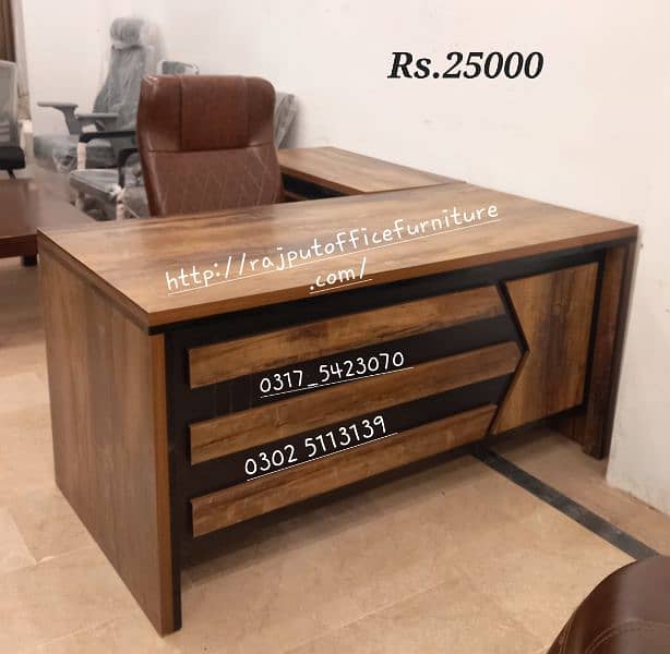 Executive Office Table | L shape Office Table | Superglass Table 14