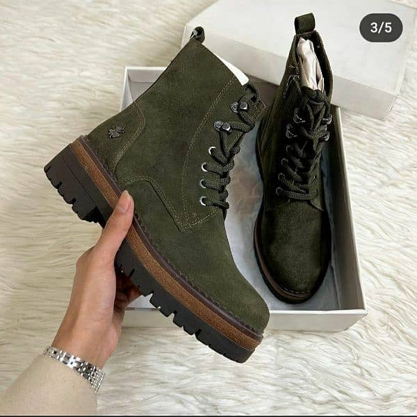 SUEDE CHUNKY LACE UP BOOTS 2