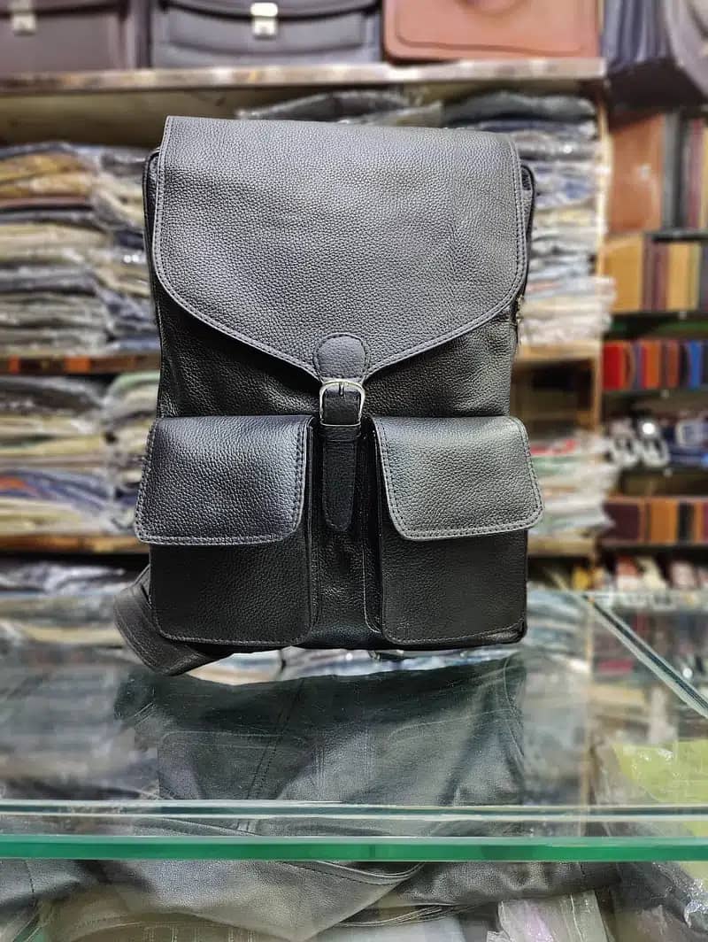 Original Leather Backpack | School College Laptop TravelBrifcases Bags 9
