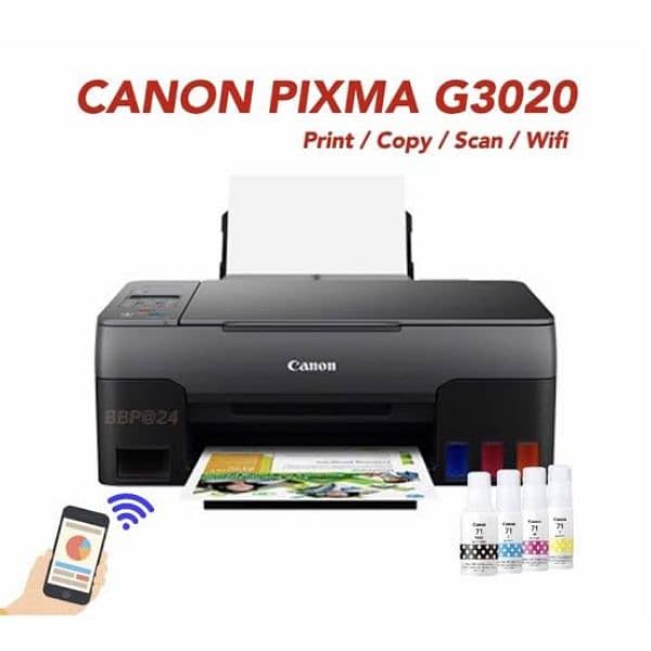 Canon Ink Tank - PIXMA G3020 Wireless All-in-One Printer # Box Pack # 0