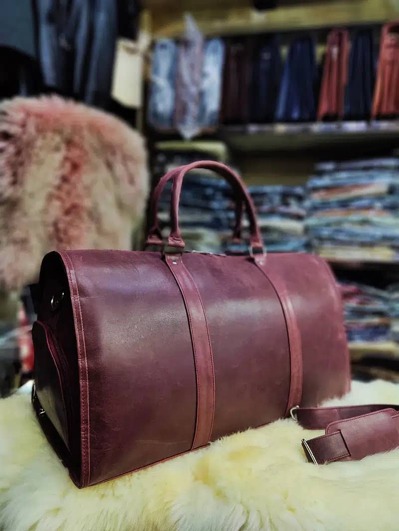 Original Leather Duffel Bags | Best Real Leather shoulder Traveler Bag 0